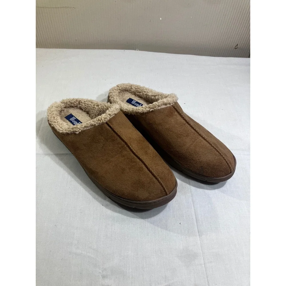Wembley Mens Brown Faux Suede Sherpa Lined‎ Clog Slippers Size L 9.5-10.5